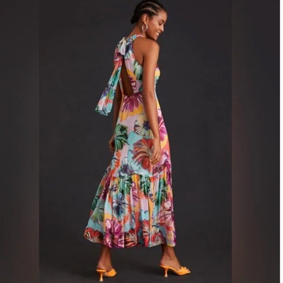 Maeve by Anthropologie - Halter Floral Midi Dress, size M - Picture 3 of 7